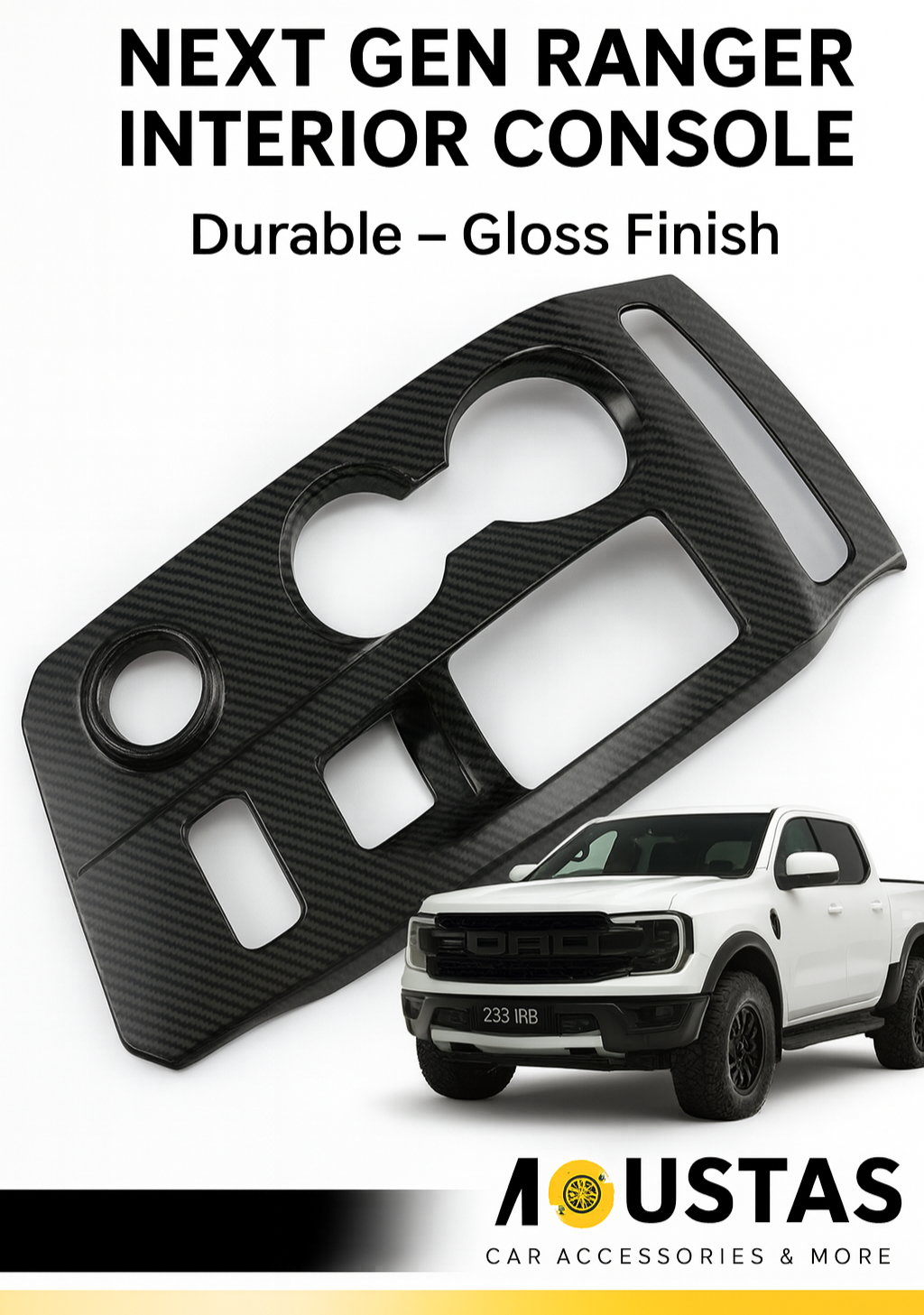 Carbon Fibre console For Ford 2022+