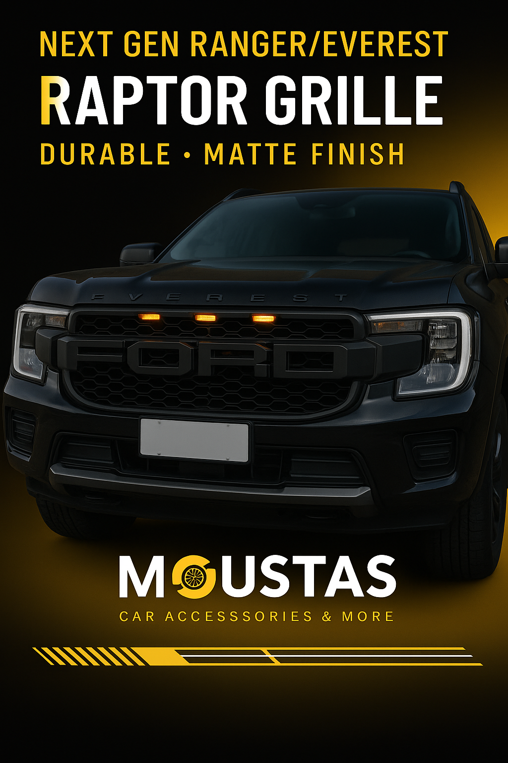 Matte Raptor Style Grille For Ford 2022+