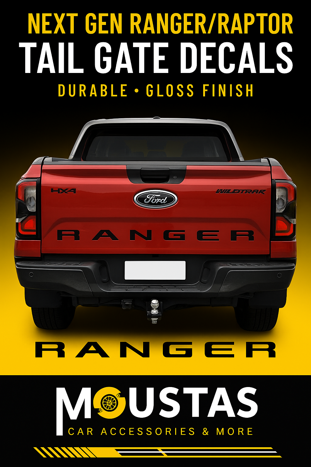 Tailgate Decals For Ford Ranger & Raptor 2022+