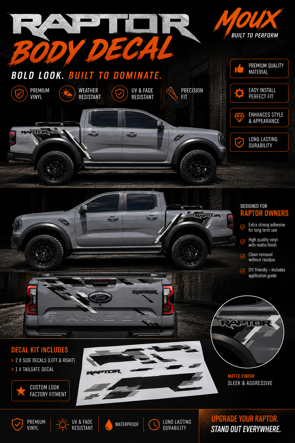 Raptor body decal