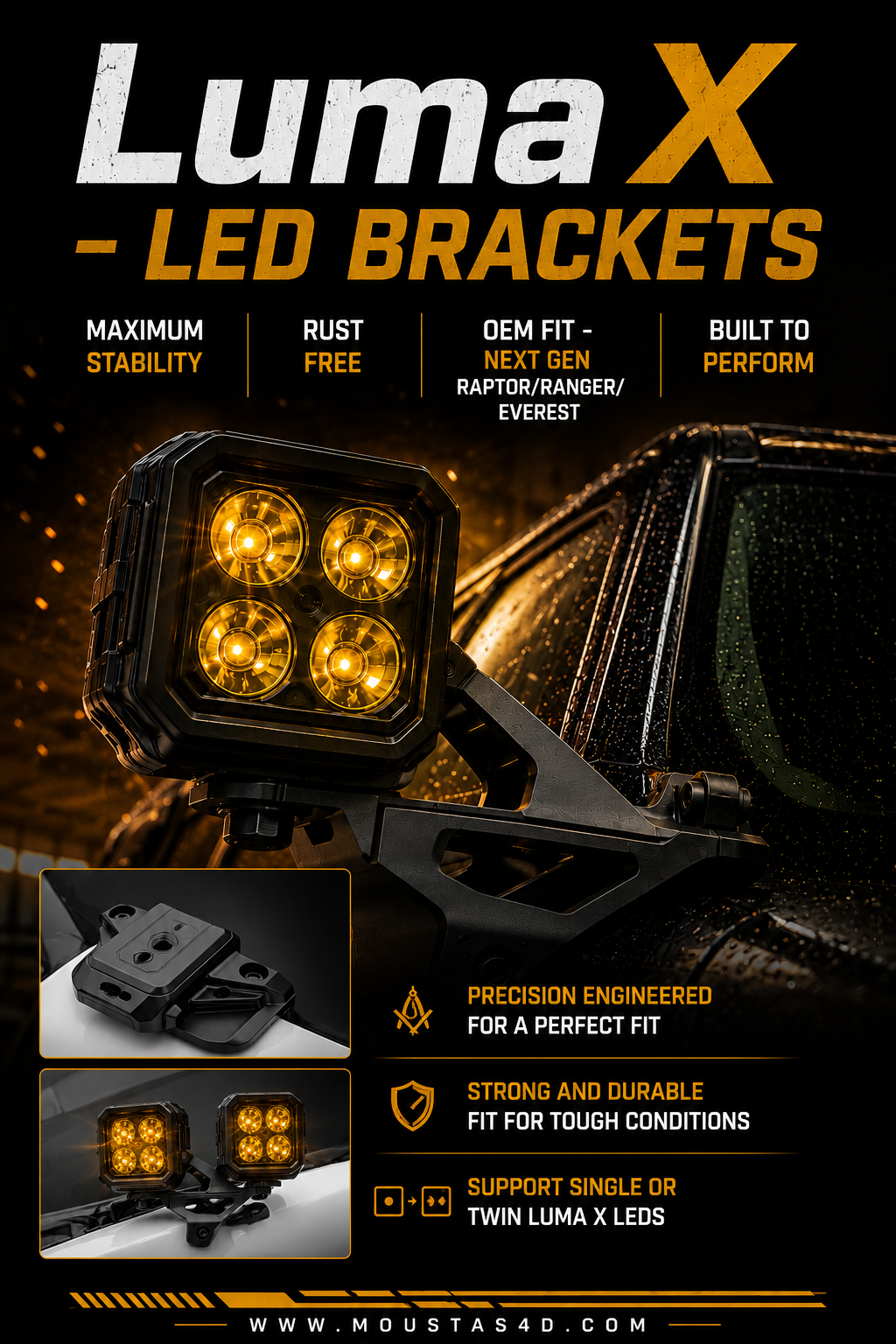 Ditch Lights brackets For Ford 2022+